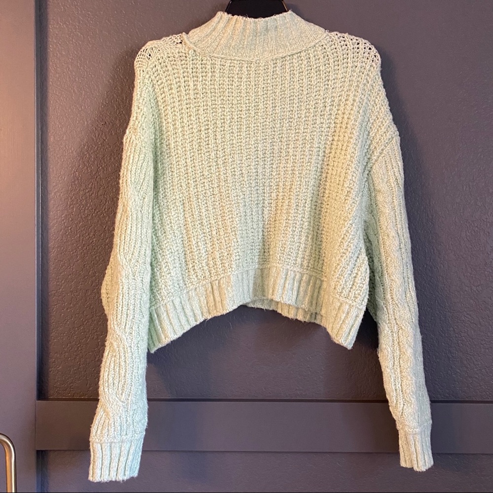 NWT free people carousel sweater mint medium $148 - Picture 8 of 8